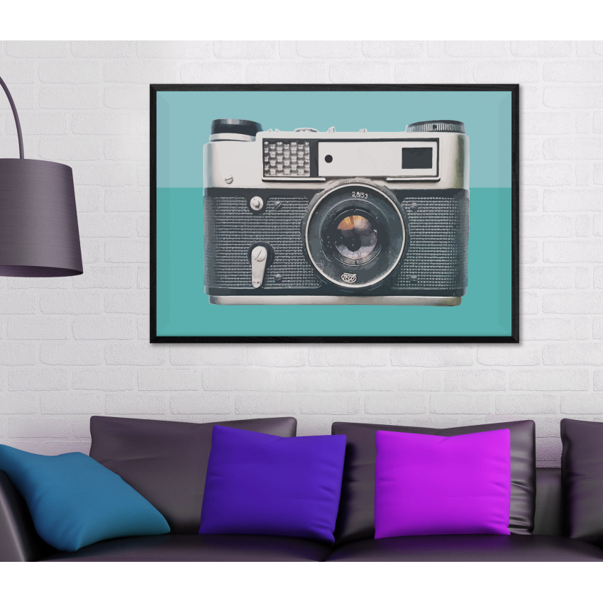 Retro Systemkamera - Turkos Poster