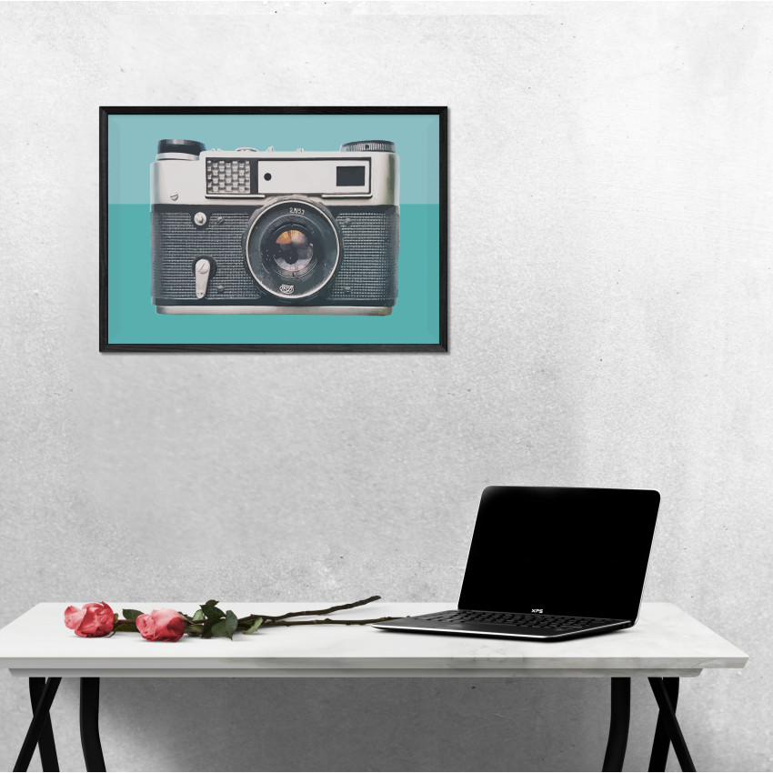 Retro Systemkamera - Turkos Poster