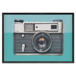 Retro Systemkamera - Turkos Poster