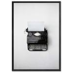 Retro Typewriter - Black and White Poster