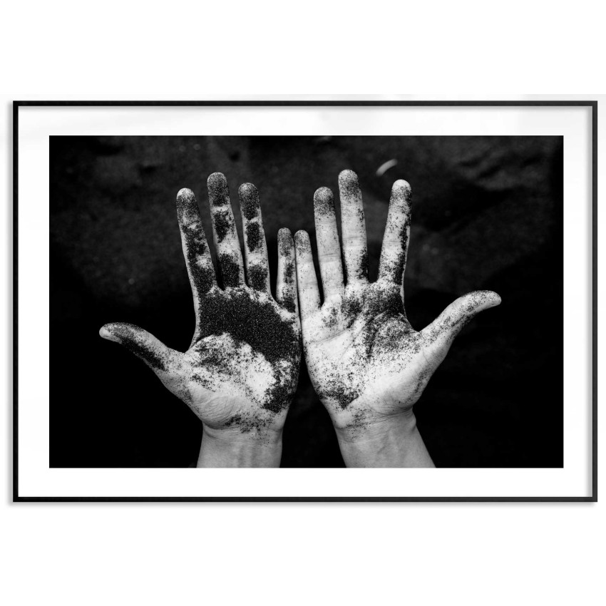 H&auml;nder svartvit 50x70 cm poster