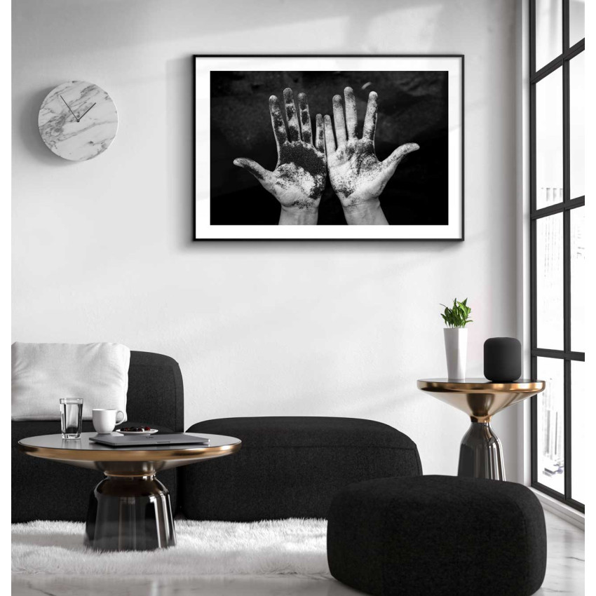 H&auml;nder svartvit 50x70 cm poster