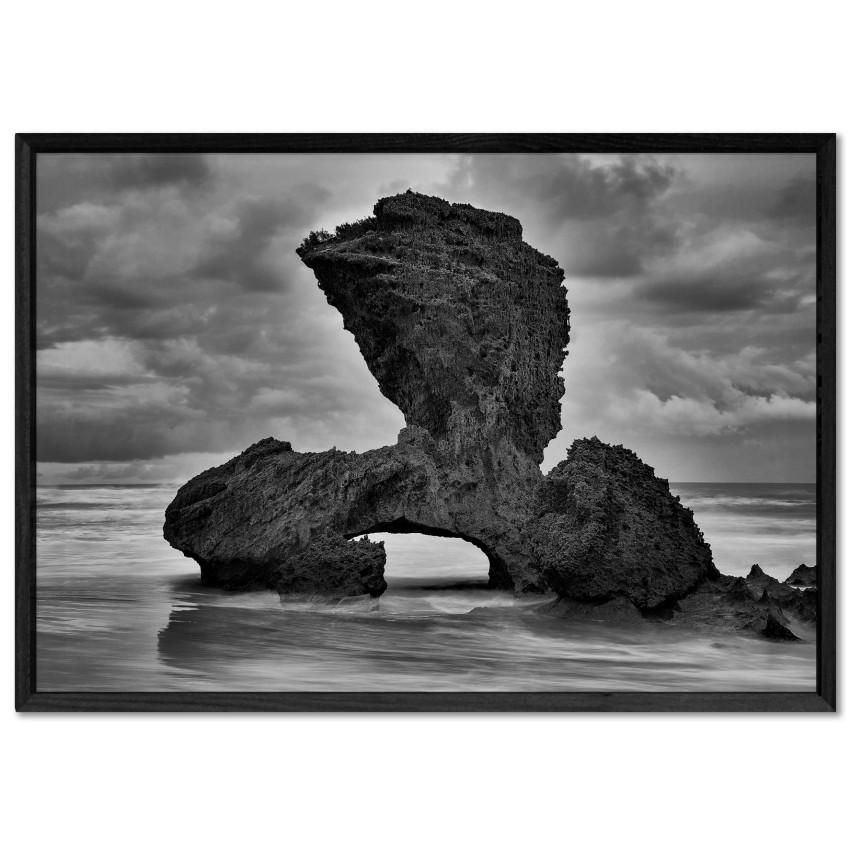 Sea Cliffs by the African Coast - Black and White Poster
