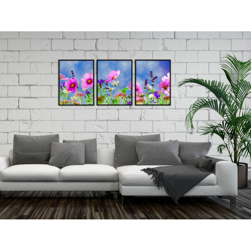 Sea of Flowers - Poster in Three Pieces