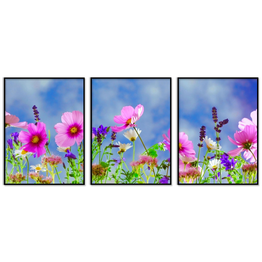 Sea of Flowers - Poster in Three Pieces