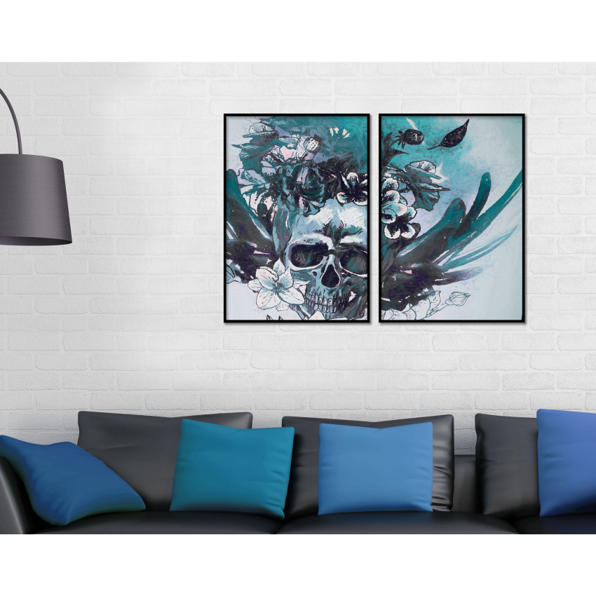Skull Illustration - Two Piece Poster