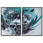 Skull Illustration - Two Piece Poster