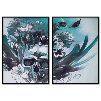 Dödskalle poster - Tvådelad illustration