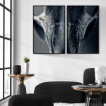 Skull in Neon - Two Piece Poster