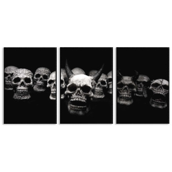 Skulls in a row - Three piece poster
