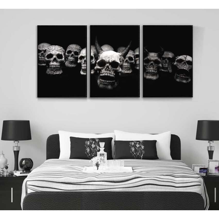 Skulls in a row - Three piece poster