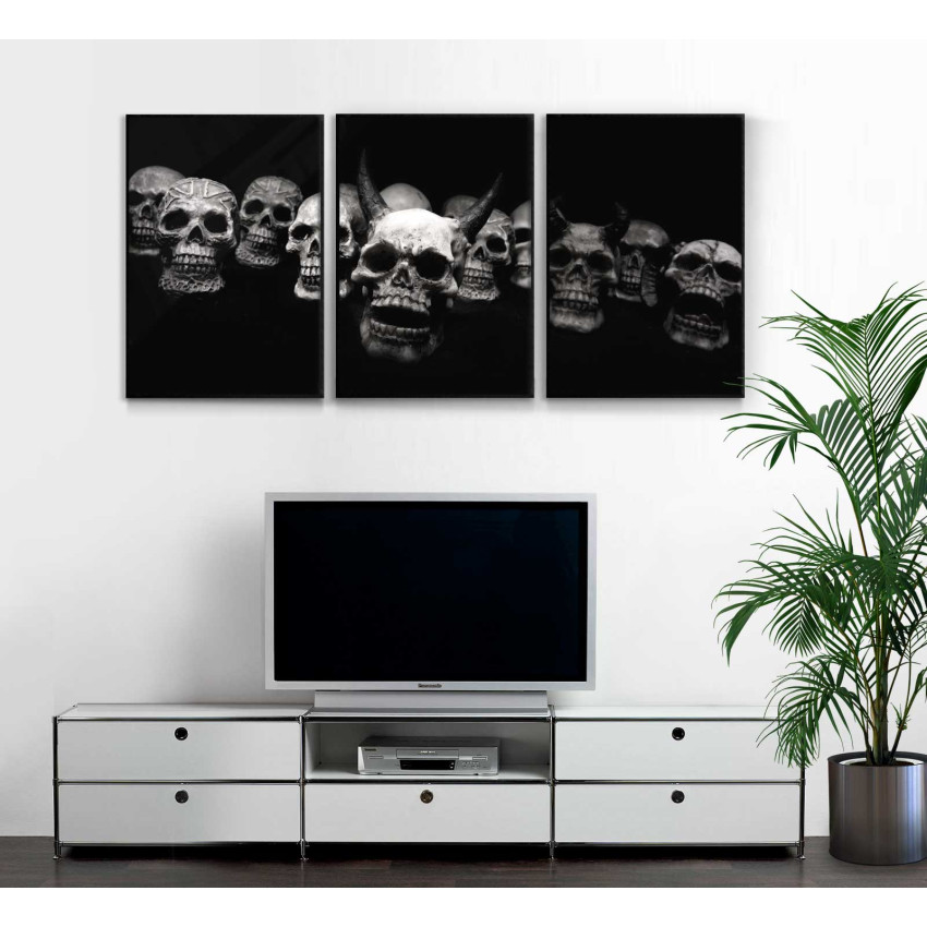 Skulls in a row - Three piece poster