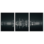 Skyline Panorama - Big Black and White Poster in Three Pieces