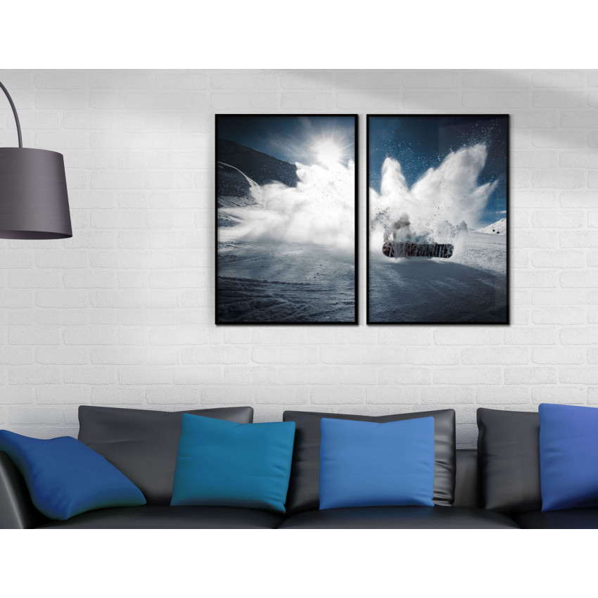 Snowboard and snow - Poster in two pieces