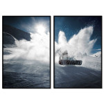 Snowboard and snow - Poster in two pieces