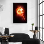 Soccer ball in flames 50x70cm cool sports poster