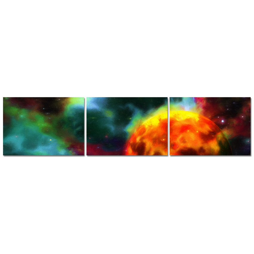 Space Digital Painting - Poster in Three Pieces