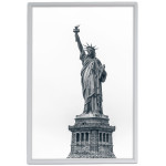 Statue of Liberty with White Background - Black and White Poster