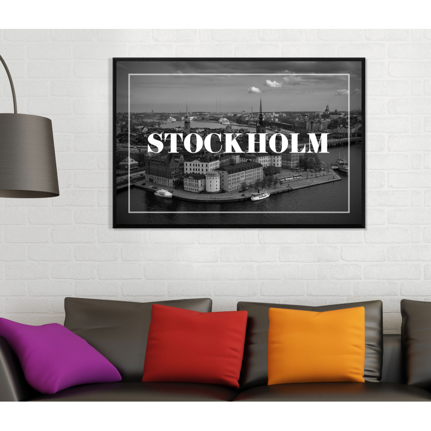 Stockholm - Black and White Poster
