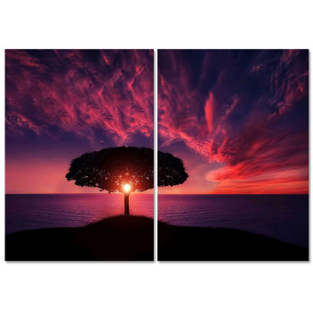 Stunning Sunset by the Sea - Poster in Two Pieces
