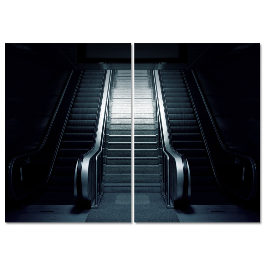 Subway Escalator - Two Piece Poster