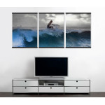 Surfer on Waves - Poster in Three Pieces