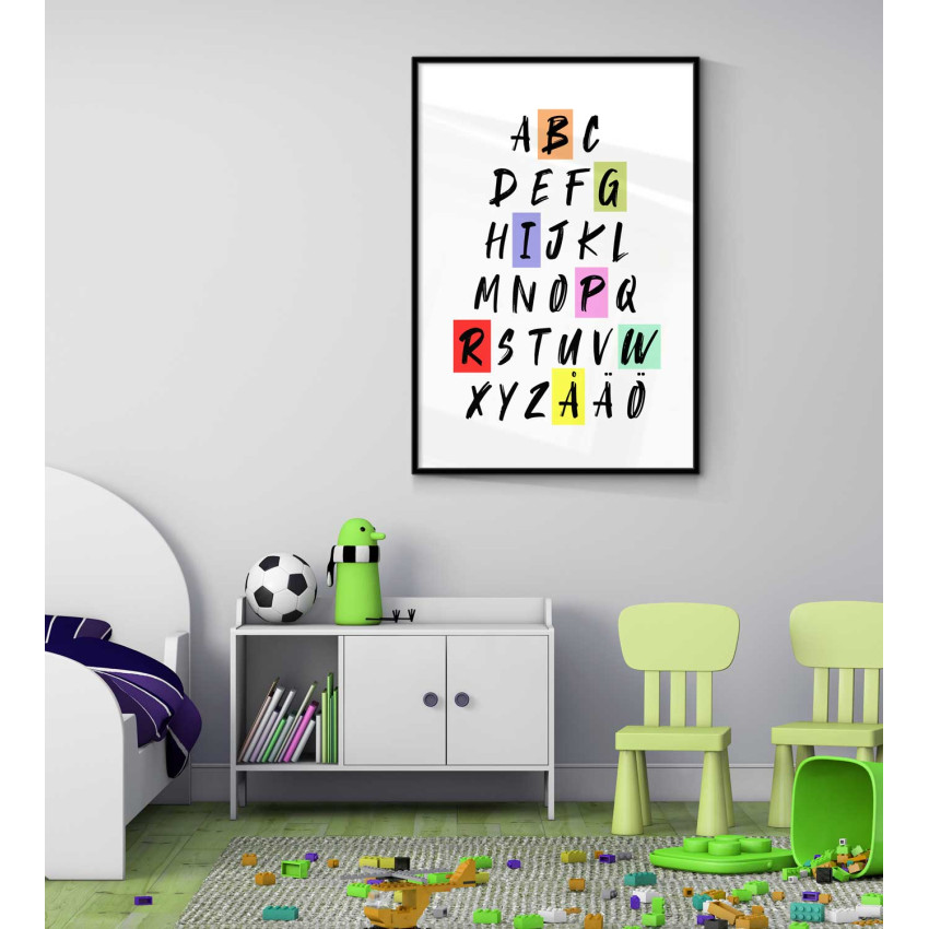 Svenska alfabetet 50x70cm pedagogisk barntavla