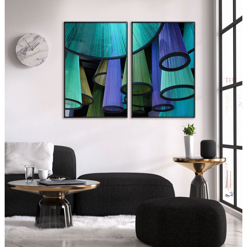 Teal Lamps - Three Piece Poster