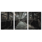 Skr&auml;ckinjagande t&aring;gvagn - Stor uppdelad tavla i tre delar