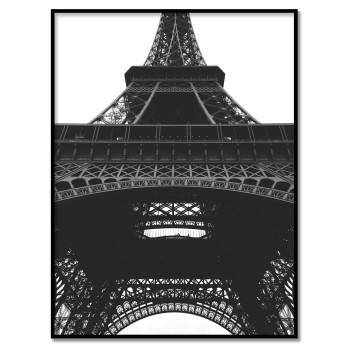 Eiffeltornet Paris Grodperspektiv - Stor Svartvit Poster
