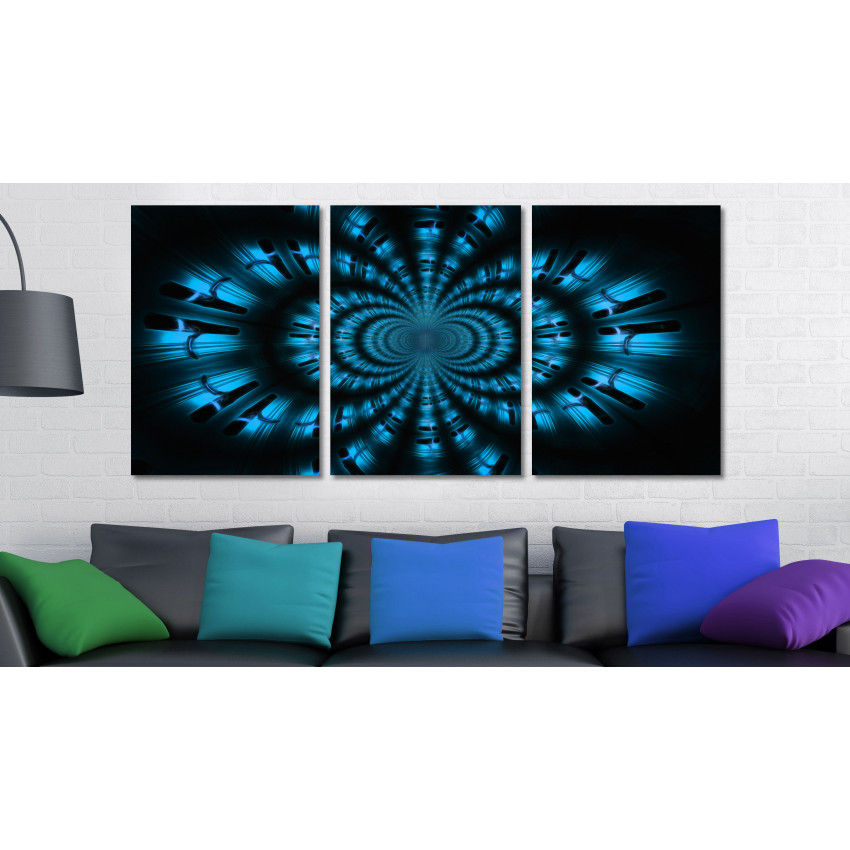 Turquoise Abstract Art - Poster in Three Pieces