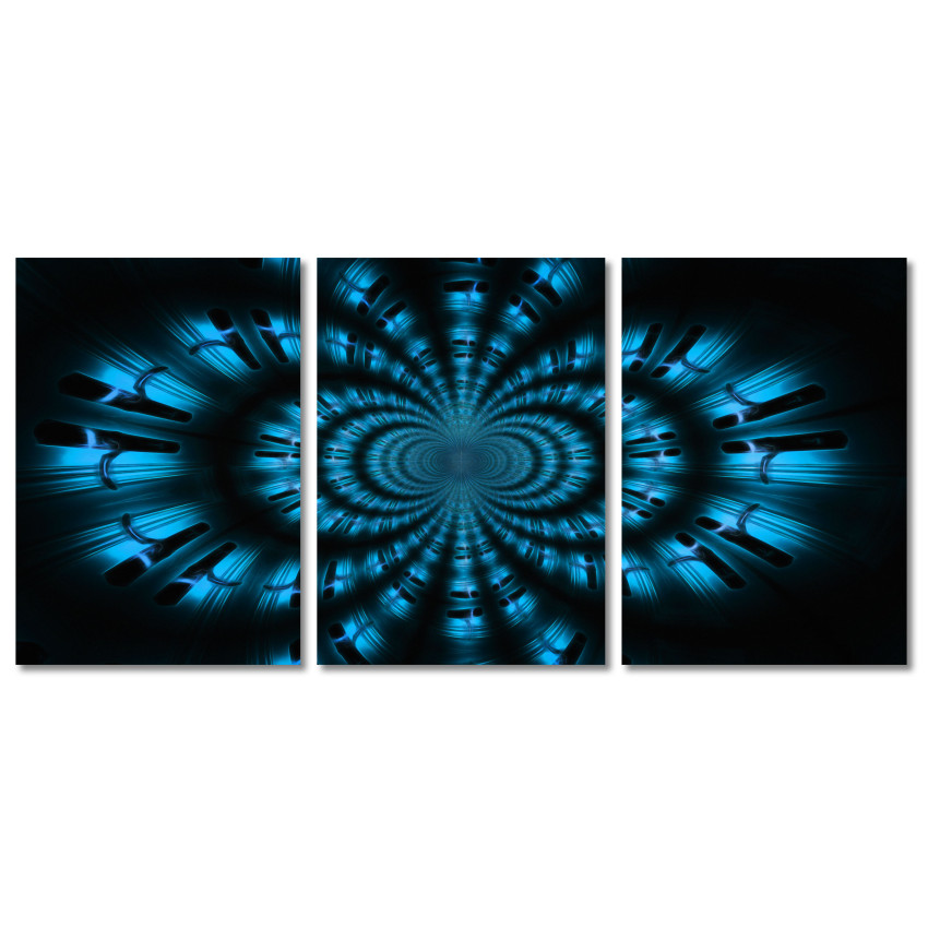 Turquoise Abstract Art - Poster in Three Pieces