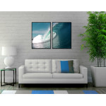 Two Piece Poster Print - Big Turquoise Waves