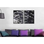 Massor av paraplyer - Svartvit tavla i två delar