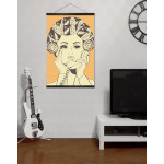 Vintage Fashion - Woman with Curlers in Telephone - Big Poster