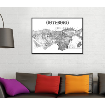 Vintage karta över Göteborg - Retro poster