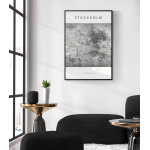 Vintage Map of Stockholm in Sweden - Poster