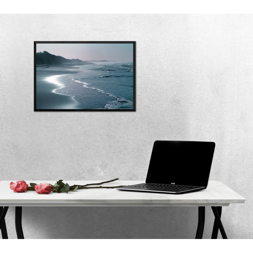 Waves by the Beach - Turquoise Poster