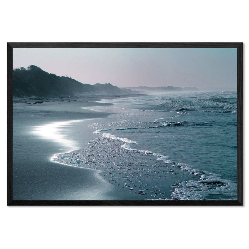 Waves by the Beach - Turquoise Poster