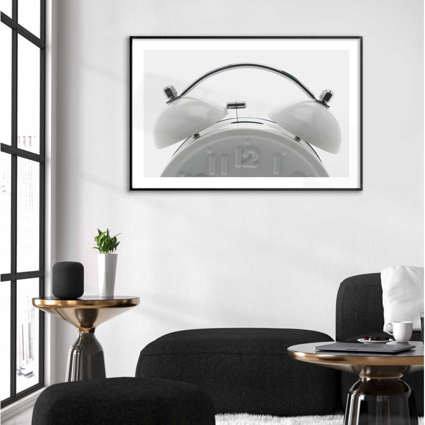 Vit v&auml;ckarklocka 61x91cm minimalistisk poster