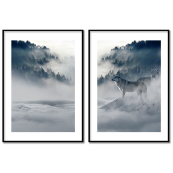 Varg i dimmiga berg - Tavelset i två delar