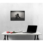 Woman on the Bridge - Black and White Poster