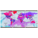 World Map - Poster in Three Pieces