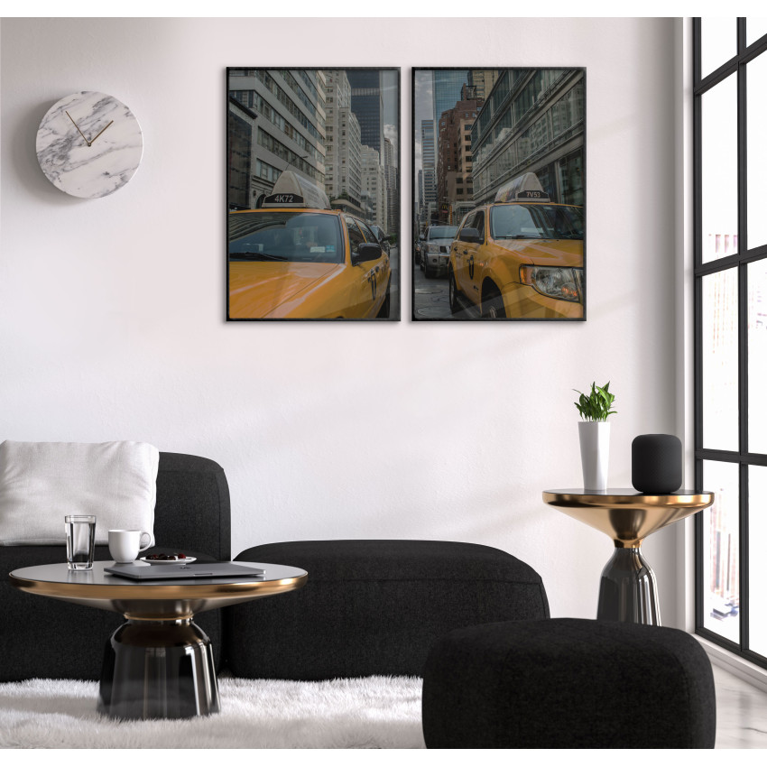 Yellow Cab in New York - Two Piece Poster