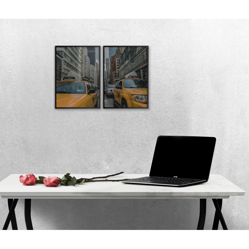 Yellow Cab in New York - Two Piece Poster