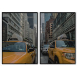 Yellow Cab in New York - Two Piece Poster