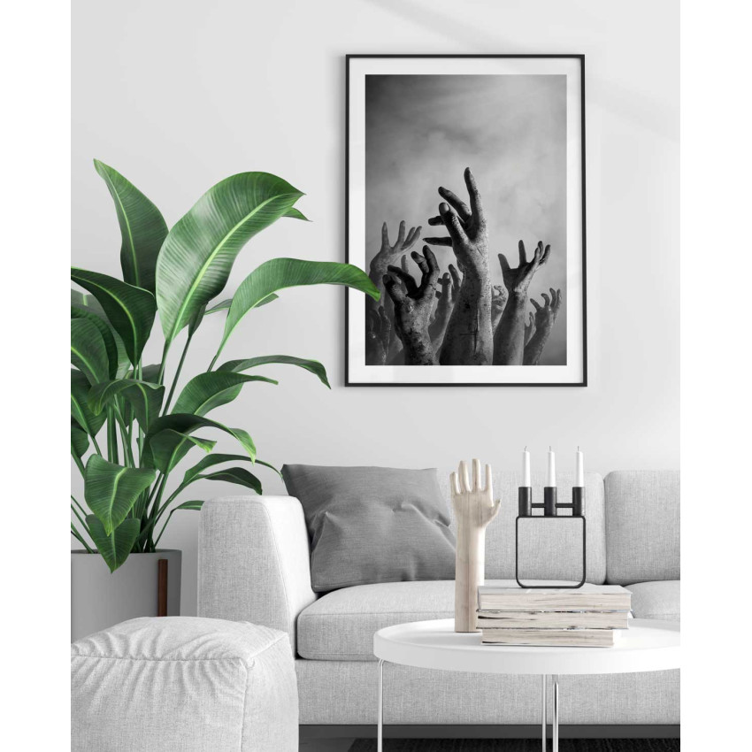 Zombie hands poster 50x70cm | Svartvita tavlor | Fri frakt