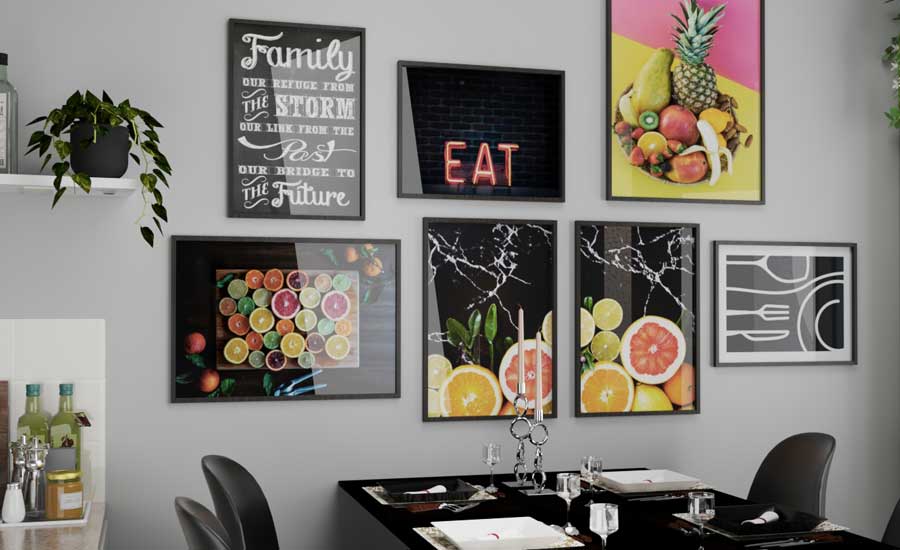 Kök posters tavelvägg