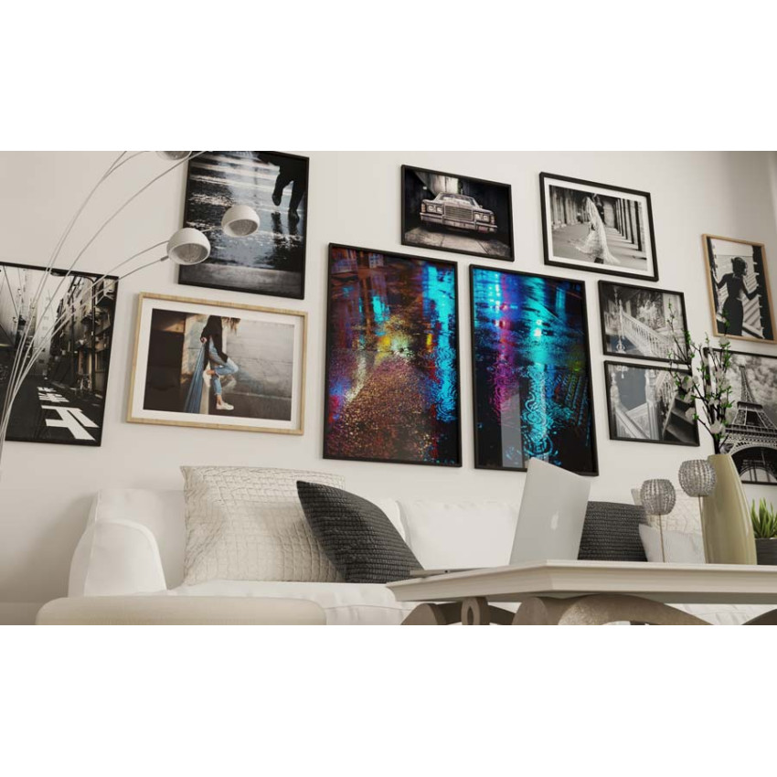 Vatten och reflektion - Abstrakt färgglad tavla