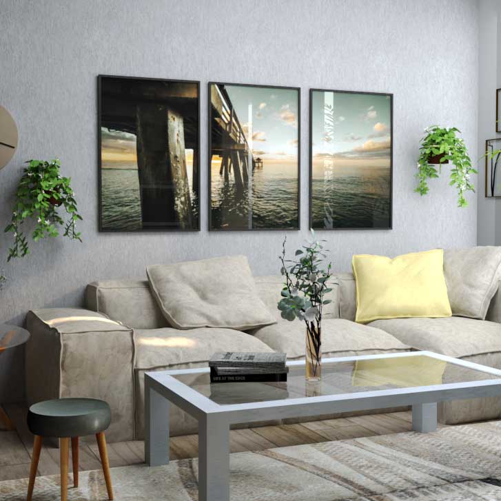 3-delade tavlor och prints